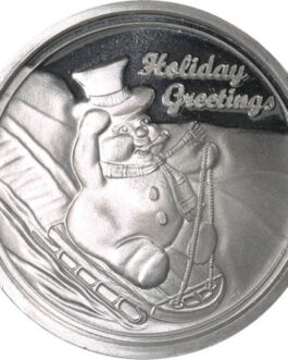 1 oz Holiday Greetings Snowman Silver Round (New)