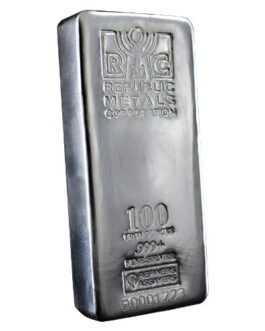 100 oz (RMC) Republic Metal Silver Bar (Cast)