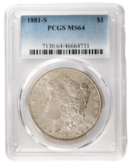 1881-S Morgan Silver Dollar Coin PCGS MS64