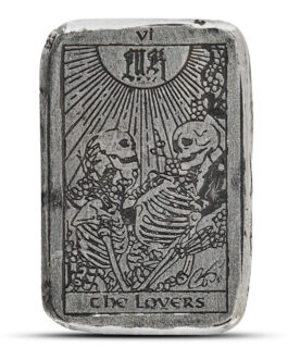 1 oz MK Barz The Lovers Tarot Card Silver Bar (New)