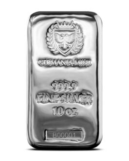 10 oz Germania Mint Cast Silver Bar (New)